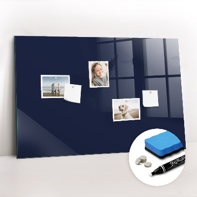 Glazen magneetbord met decoratieve print Kleur: donker marineblauw