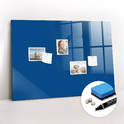 Beschrijfbaar magneetbord van glas met design Blauwe kleur