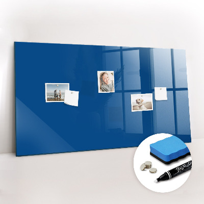Beschrijfbaar magneetbord van glas met design Blauwe kleur
