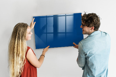 Beschrijfbaar magneetbord van glas met design Blauwe kleur
