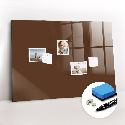 Glazen magneetbord met decoratieve print Bruine kleur