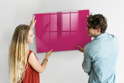 Glazen magneetbord met decoratieve print Sterke roze kleur