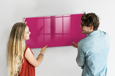 Glazen magneetbord met decoratieve print Sterke roze kleur