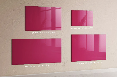 Glazen magneetbord met decoratieve print Sterke roze kleur