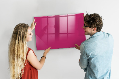 Glazen magneetbord met decoratieve print Sterke roze kleur
