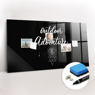 Glazen magneetbord met decoratieve print Buitenavontuur