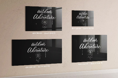Glazen magneetbord met decoratieve print Buitenavontuur