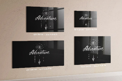 Glazen magneetbord met decoratieve print Avontuur