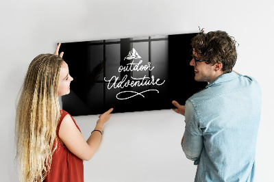 Glazen magneetbord met decoratieve print Buitenavontuur