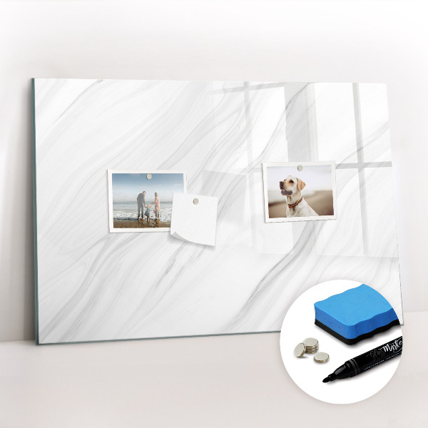 Beschrijfbaar magneetbord van glas met design Decoratief marmer