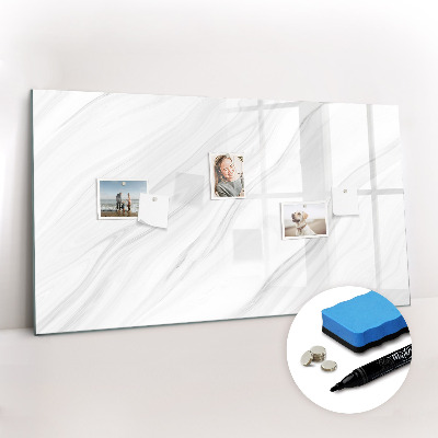 Beschrijfbaar magneetbord van glas met design Decoratief marmer