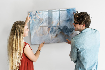 Beschrijfbaar magneetbord van glas met design Marmerpatroon