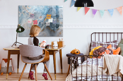 Beschrijfbaar magneetbord van glas met design Marmerpatroon