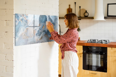 Beschrijfbaar magneetbord van glas met design Marmerpatroon