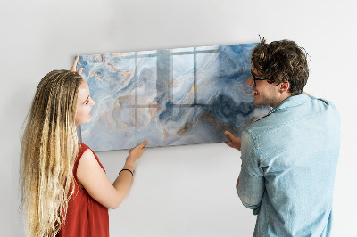 Beschrijfbaar magneetbord van glas met design Marmerpatroon