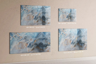 Beschrijfbaar magneetbord van glas met design Marmerpatroon