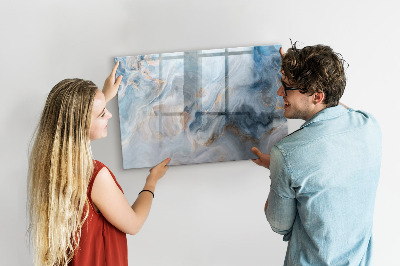 Beschrijfbaar magneetbord van glas met design Marmerpatroon