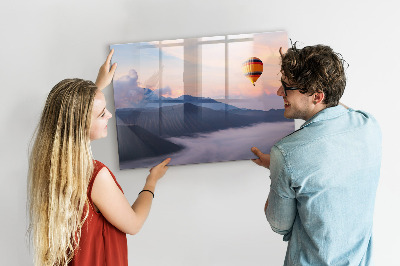 Uitwisbaar glazen planbord met magnetische functie Prachtig landschap