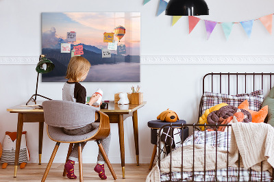 Uitwisbaar glazen planbord met magnetische functie Prachtig landschap