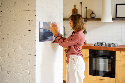 Uitwisbaar glazen planbord met magnetische functie Prachtig landschap