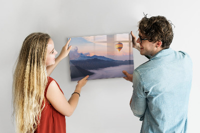 Uitwisbaar glazen planbord met magnetische functie Prachtig landschap
