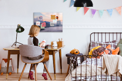 Uitwisbaar glazen planbord met magnetische functie Prachtig landschap
