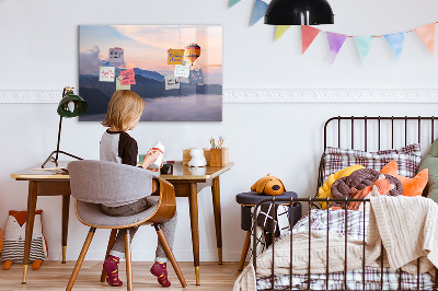 Uitwisbaar glazen planbord met magnetische functie Prachtig landschap