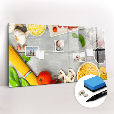 Magnetisch planbord voor de muur van bedrukt glas Ingrediënten