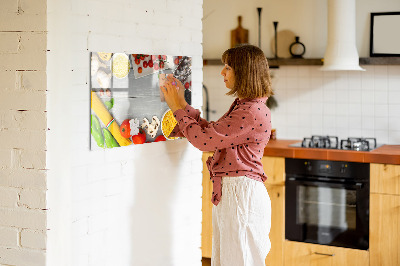 Magnetisch planbord voor de muur van bedrukt glas Ingrediënten