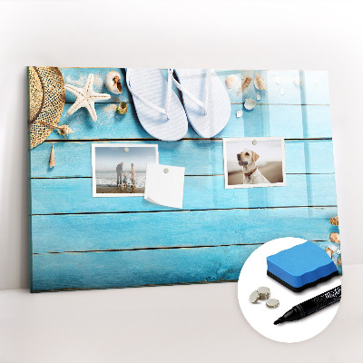 Magnetisch planbord voor de muur van bedrukt glas Vakantieaccessoires