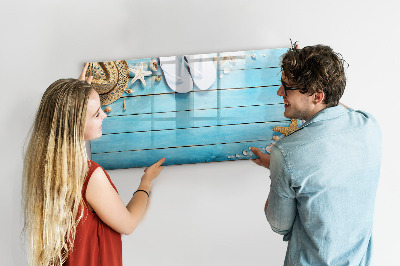 Magnetisch planbord voor de muur van bedrukt glas Vakantieaccessoires