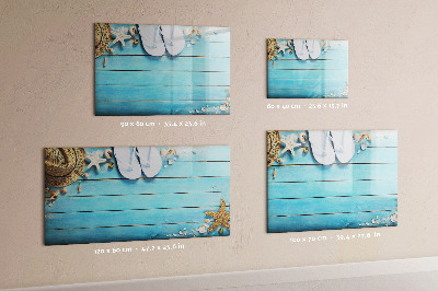 Magnetisch planbord voor de muur van bedrukt glas Vakantieaccessoires