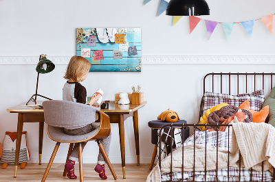 Magnetisch planbord voor de muur van bedrukt glas Vakantieaccessoires