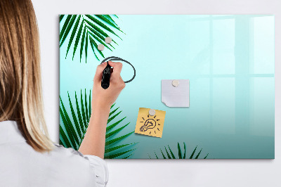 Uitwisbaar glazen planbord met magnetische functie Palmbladeren