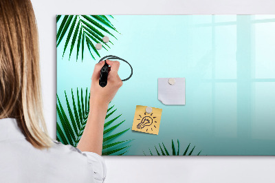 Uitwisbaar glazen planbord met magnetische functie Palmbladeren