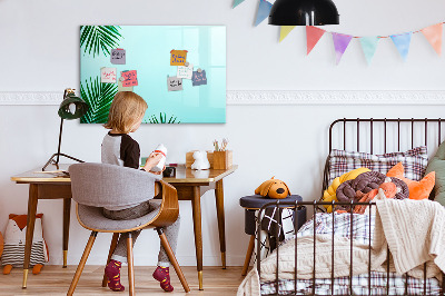Uitwisbaar glazen planbord met magnetische functie Palmbladeren