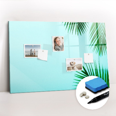 Magnetisch planbord voor de muur van bedrukt glas Tropische bladeren