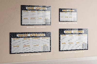 Uitwisbaar glazen planbord met magnetische functie Star Maaltijdplanner