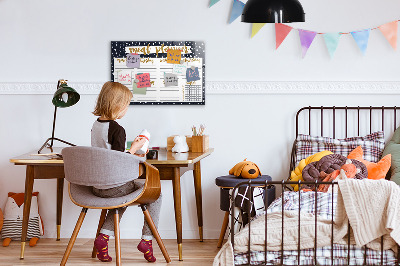 Uitwisbaar glazen planbord met magnetische functie Star Maaltijdplanner