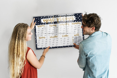 Uitwisbaar glazen planbord met magnetische functie Star Maaltijdplanner