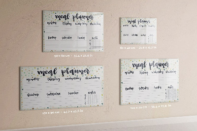 Magnetisch planbord voor de muur van bedrukt glas Stermenu