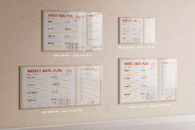 Uitwisbaar glazen planbord met magnetische functie Retro maaltijdplanner
