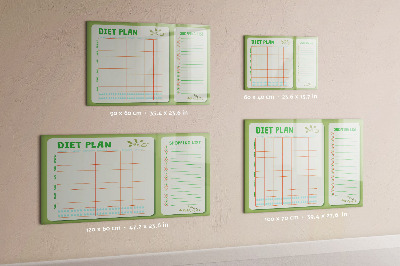 Uitwisbaar glazen planbord met magnetische functie Wekelijks menu