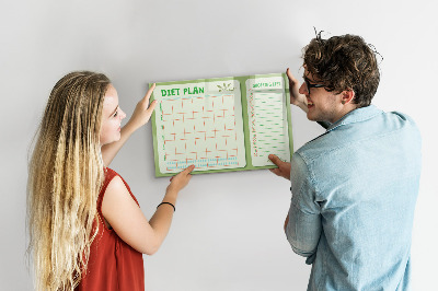Uitwisbaar glazen planbord met magnetische functie Wekelijks menu