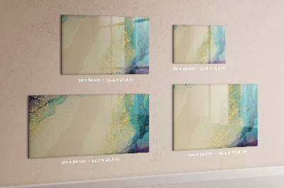 Beschrijfbaar magneetbord van glas met design Kleurrijk marmer