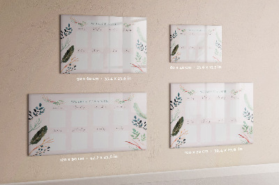 Beschrijfbaar magneetbord van glas met design Een mooie weekplanner