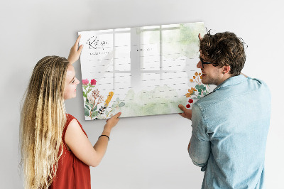 Beschrijfbaar magneetbord van glas met design Plaats voor het recept