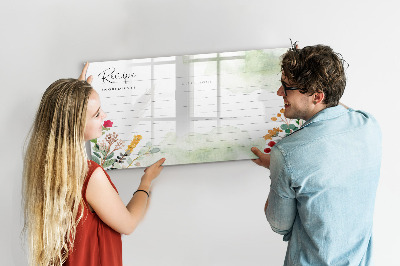 Beschrijfbaar magneetbord van glas met design Plaats voor het recept