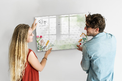 Beschrijfbaar magneetbord van glas met design Plaats voor het recept