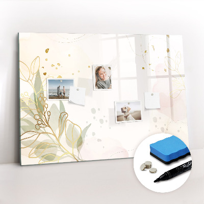 Uitwisbaar glazen planbord met magnetische functie Pastel abstractie